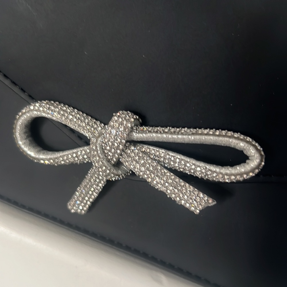 Black Rhinestone Bow Purse mini Bag - Picture 4 of 6